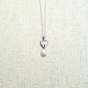 Vantel Pearls Etched in Love Necklace
